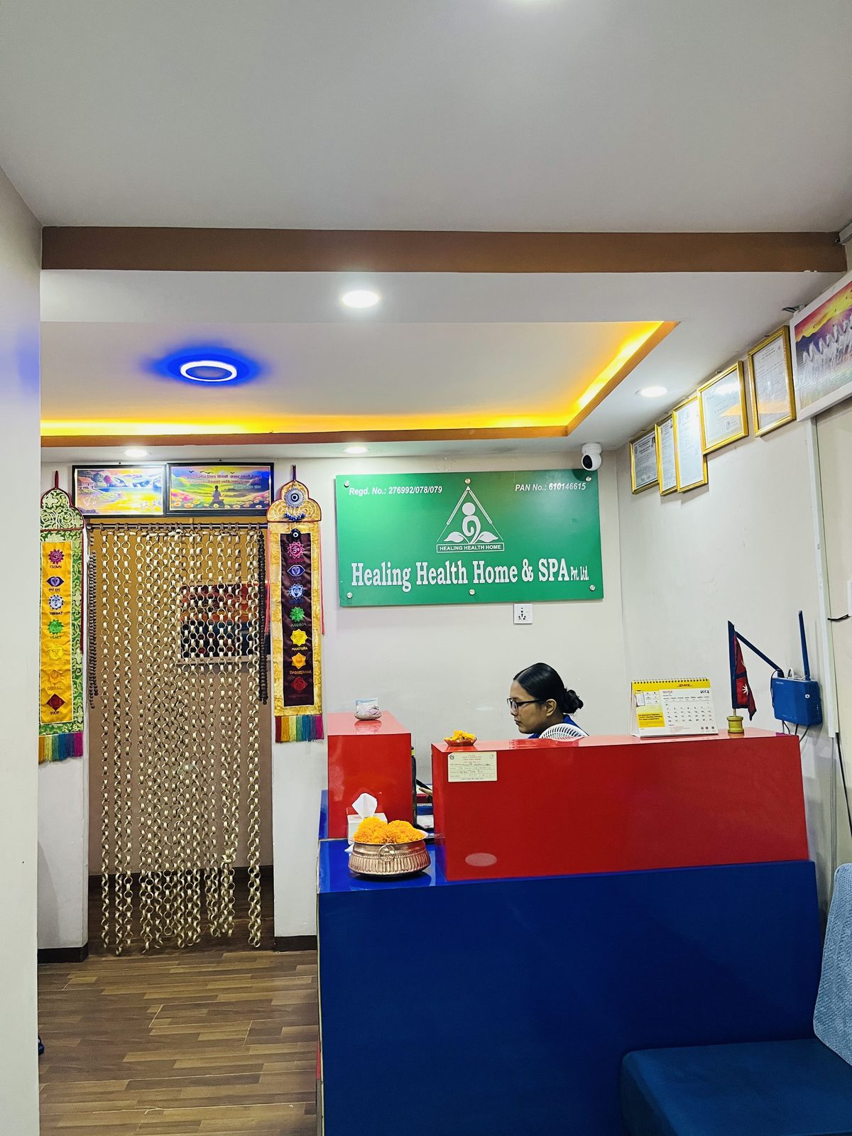 Reception at Healing Health Home & Spa